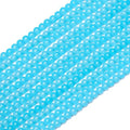 400PCs 4mm Aquamarine Jade Glass Beads Bulk, Round Smooth Hole Glass Crystal Beads for Jewelry Making, DIY Bracelets, Necklaces, Bag Charms, Keychains and Craft Projects - color: Jade Aquamarine, size: 4MM