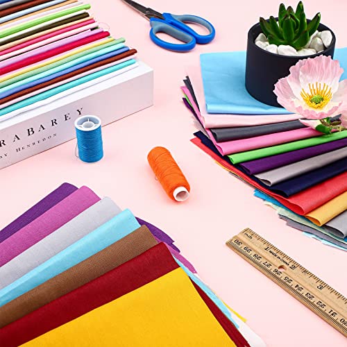 Tudomro 120 Pcs Cotton Fabric Square 10" x 10" Solid Cotton Fabric Bundles Multicolor Sewing Squares Color Analysis Draping Kit Fat Quarters for Patchwork Sewing DIY Crafting Quilting Beginners