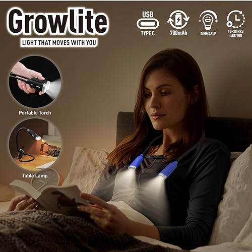 Neck Reading Light, 3 Color & Brightness Adjustable Book Light for Reading in Bed, Hands-Free, Lightweight, USB C Rechargeable, Eye-Caring, Perfect for Crafts, Camping, Kids & Adults (blue) - color: Blue