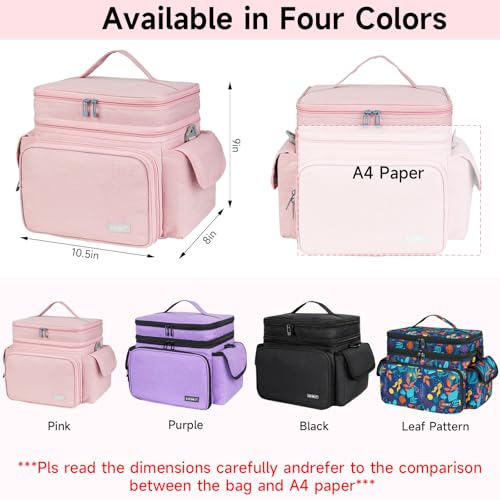 LEFOR·Z Small Sewing Supplies Organizer Bag(10.5 x 8 x 9inch),Sewing Box - color: Pink