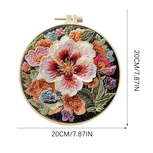 ARTopet 3Pcs Embroidery Kit for Beginners Cross Stitch Kits Needlepoint Set Colorful Flowers Patterns Embroidery Thread Kit for Craft Lover Hand Stitch with Hoop Threads Fabric - color: 3Pcs