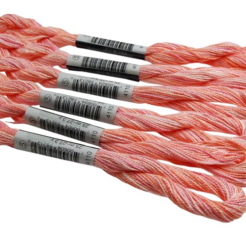 KCS 162 Yards(150 Meters) Mercerized Pearl Cotton Crochet Needlepoint Thread,Size 5,6 skeins,4110 - color: 4110