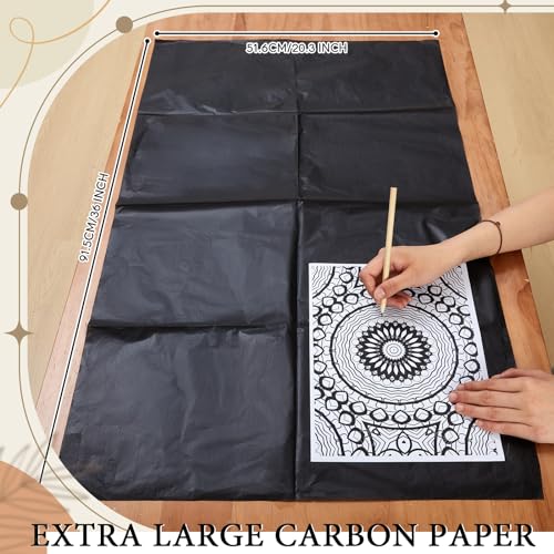 Dinifee 5 Sheets Large Carbon Paper for Tracing 20.3 x 36 Inch, Black - size: 20.3 x 36 Inch