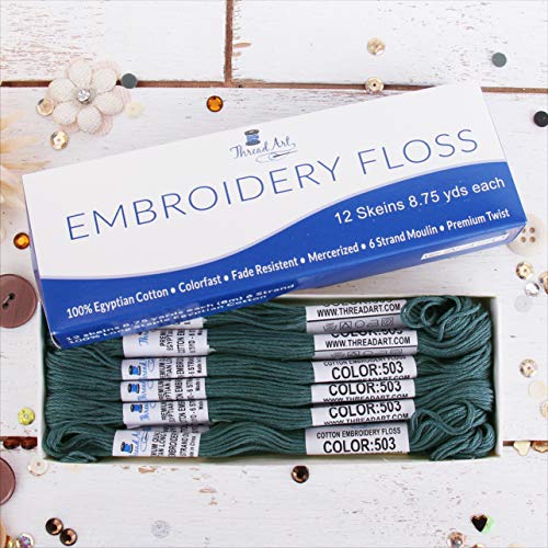 12 Skeins ThreadArt Cotton Embroidery Floss, Dark Antique Grey - color: Dark Antique Grey
