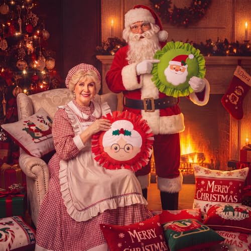 Weysat 6 Sets Christmas DIY Tie Pillow Craft Kit Mr&mrs Claus Design - style: Christmas