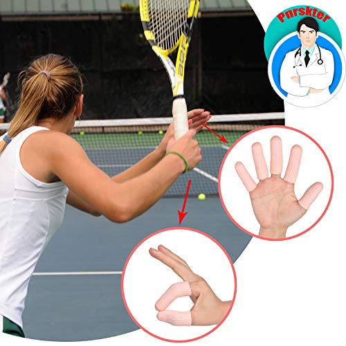 Pnrskter Gel Finger Cots, Finger Protector Support (14 PCS, Breathable) - color: Beige