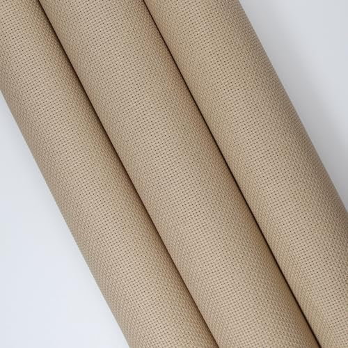 KCS 3 pc of 15" x 18" Counted Cross Stitch Cotton Aida Cloth Needlework Fabric (Khaki, 16CT) - color: Khaki, size: 16CT