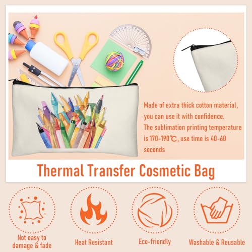 Legigo Blank Canvas Bags Zipper Pouch Makeup Bags Pencil Pouch Bulk - color: Beige