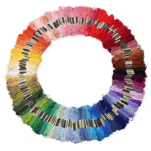 Vilihkc Rainbow Color Embroidery Floss 250 Skeins Per Pack with Cotton for Cross Stitch Threads, Bracelet Yarn Craft Floss Embroidery Floss Set - color: 250 colors