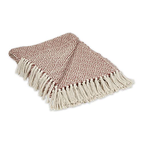 DII Diamond Throw Collection Cotton Woven, 50x60, Cinnamon - color: Cinnamon