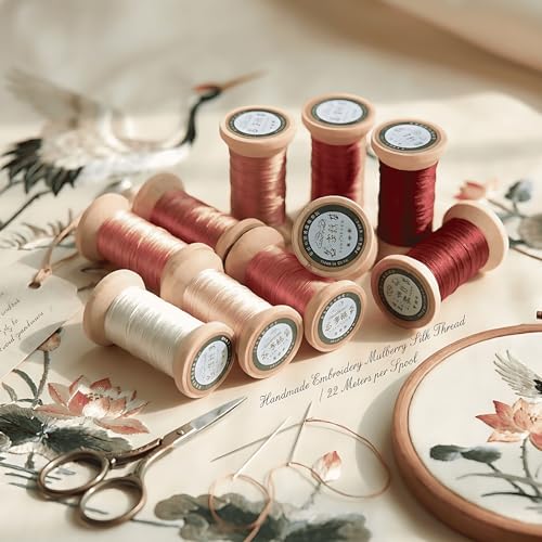 Natural 100% Mulberry Handmade Embroidery Silk Thread Silk Floss (48) - color: 48