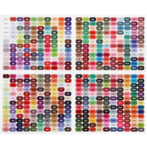 Hamtery 500pcs Embroidery Floss Bobbins with Floss Number Stickers, DIY Thread Organizer Set with Color-Coded Labels for Cross Stitch and Embroidery Storage
