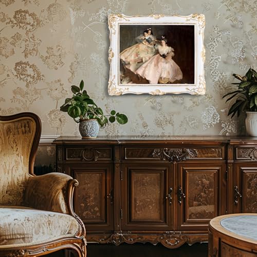Saysmile Vintage 11x14 Picture Frame White, Textured Antique Picture Frames with Embossed Flower Design, Ornate Frame for 11x14 Photo, Resin Antique Frames Tabletop & Wall Hanging, Home Decor - color: White, size: 11x14
