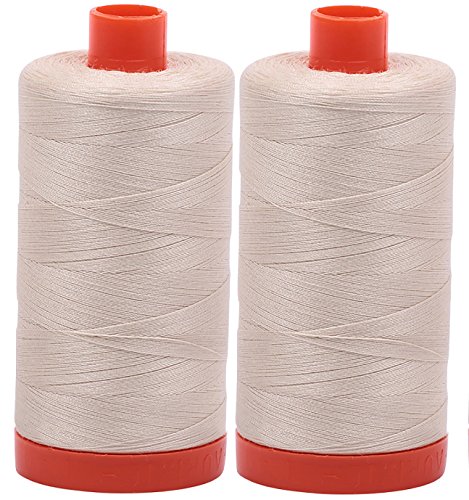 Aurifil Mako 50wt Thread 2 Large Spools: Light Beige (2310x2) - color: 2-Pack - Light Beige 2310