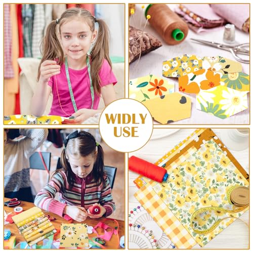 Kinlop 600 Pcs 4"x4" Cotton Fabric Squares Quilting Precut, Yellow - color: Classic Style