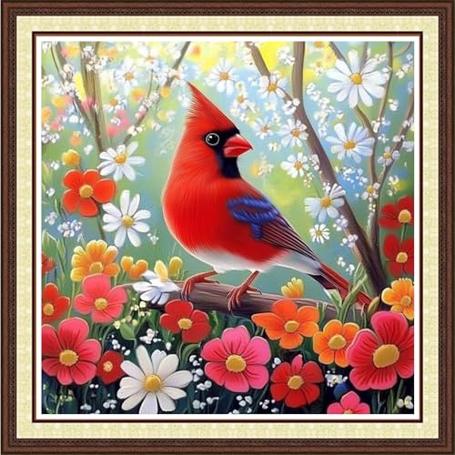 Findvoor Counted Cross Stitch Kits for Adults Full Range of Cross Stitching Embroidery Unprinted Pattern for Beginners, 11CT Needlepoint Kit Patterns Embroidery Kits-Flowers and Birds 18x18 inch - color: ColorCraft05