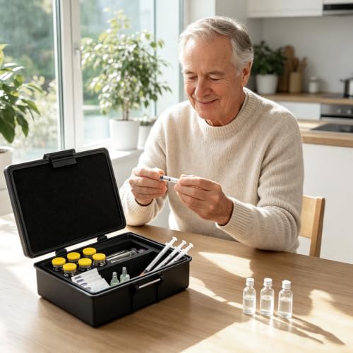 10/30 ml Peptide Case for Fridge, Peptide Travel Holder Case Storage - color: Black - 6x10ml+1x30ml