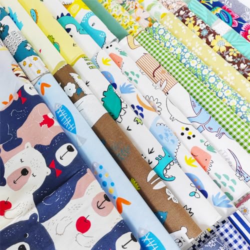 44pcs Cotton 9.8” x 9.8”(25cm x 25cm) Quilting Fabric Bundles, Pre-Cut Squares Sheets for Patchwork Sewing Quilting Crafting, No Repeat Patterns. - color: A-1