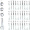Jishi 30pk Crystal Tear Drop Ornaments for Christmas Tree Decorations, Hanging Acrylic Teardrop Christmas Ornaments w/Clear Plastic Crystal Beads Chain Garland Strands for Holiday Party Decor Supplies - style: Raindrop