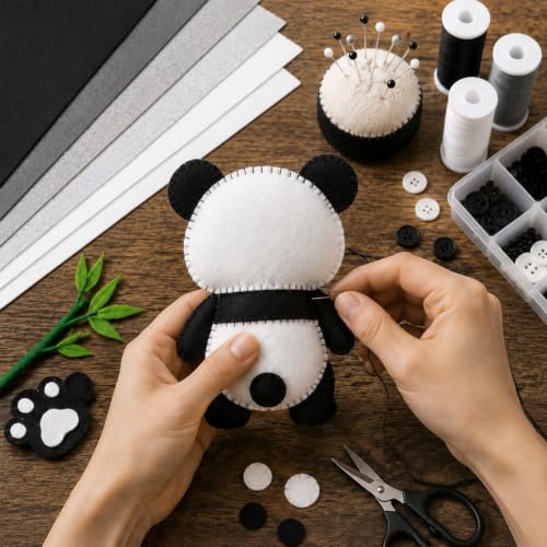 30Pcs Stiff Felt Sheets, 1mm Thick Felt Fabric Squares for Sewing & DIY - color: Black, White, Gray