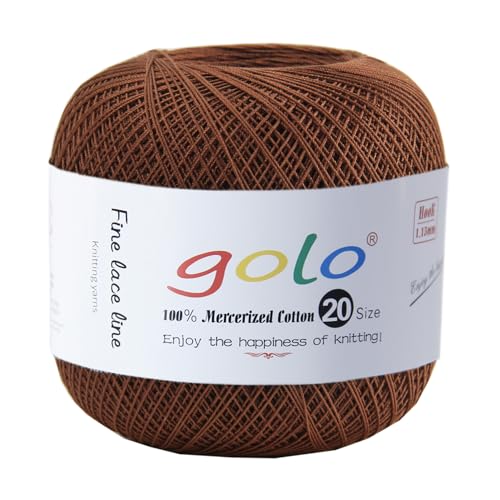 golo Crochet Thread Size 20 Yarn for Hand Knitting Tatting Yarn 209 - color: 209 Brown