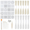 46 Pcs Sashiko Thread Kit Sashiko Needles Cotton Thimble Patterns （White） - color: white