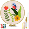 TINDTOP Punch Needle Kits, DIY Punch Embroidery Kits for Adults Beginner, Tool with Punch Needle Fabric, Hoops, Yarns and Sewing Needles (Set C) - color: Set C