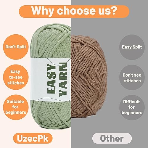UzecPk 4 * 50g/1.76oz Beginner Yarn for Crocheting, 4 * 87yds Beginner Yarn - color: Light green