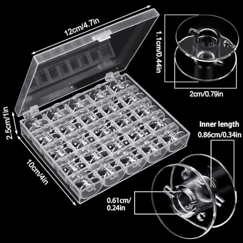 50 Pcs Bobbins, Plastic Bobbins for Brother Sewing Machine, Sewing Bobbins with Bobbin Case, Bobbin for Sin-ger/Bro-Ther, Bobbins for Singer Sewing Machine - size: 50 PCS