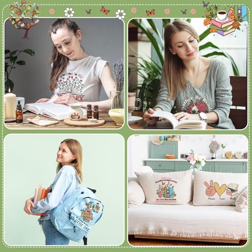 Yuntau 30 Pcs Book Lover Iron on Transfers Patches, Reading DTF Vinyl Decal - style: Book Lover