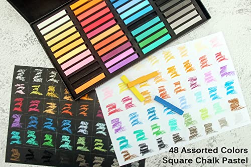 Brusarth Soft Pastel Chalk Set for Professional Artist, 48 Colors