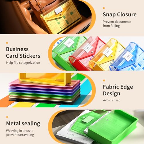 2 Pack Plastic Expanding File Folder, Fit Letter/A4 Size, Black - color: Black