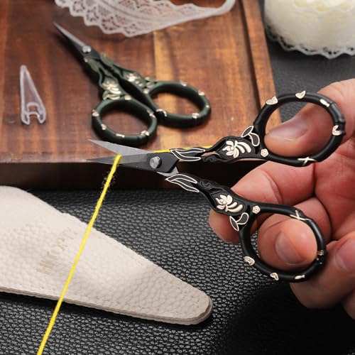 Little Sharp Sewing Scissors All Purpose Shears with Cover - color: Black