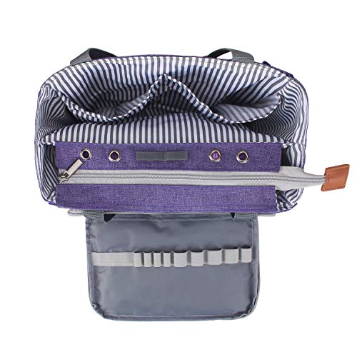 Luxja Crochet Yarn Storage Tote Bag, Purple - color: Purple
