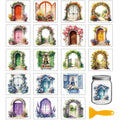 GLOBLELAND 18 Sheets Flower Doors and Window Transfer Stickers 3.9x3.6inch - style: Flower Door Window