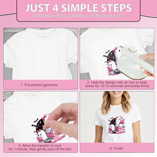 Dtf Transfers Ready to Press - 20 Pcs Breast Cancer Awareness Iron on Patches for T-shirts, Pink Ribbon Cute Ghost October Heat Transfer Design Vinyl Stickers, Iron on Decals for DIY Clothes - color: Breast Cancer Awareness