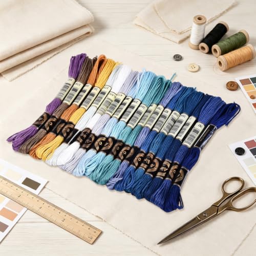 157.5 Yards Variegated Embroidery Thread for Hand Sewing Making - color: Blue Gray Color