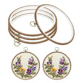 PATIKIL 8inch Embroidery Hoop, 4pcs Cross Stitch Hoop Rubber Imitated Wood Circle Frame Ring for Embroidery Art Craft Sewing Ornaments Hanging Decoration - size: 8in