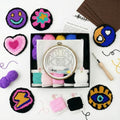 Nytale Punch Needle Kit for Beginners Adults - Easy DIY Coaster Embroidery Set with Yarn, Tools, Patterns & Video Tutorial - Fun Pop Art Gift for Friends & Kids (6PCS) - color: Pop, style: Modern