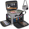 Knitting Bag, Crochet Bag Organizer, Yarn Storage Bag with Divider - color: Grey