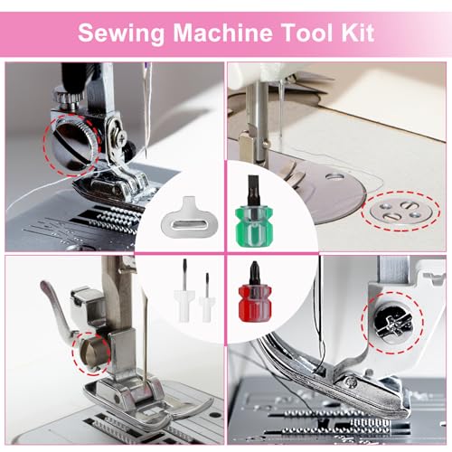 16pcs Sewing Machine Cleaning Kit, Sewing Machine Crevice Cleaning Tools Including Dual-Head Brush Screwdriver Silicone Brush Tweezers Seam Ripper Sewing Machine Repair Accessories