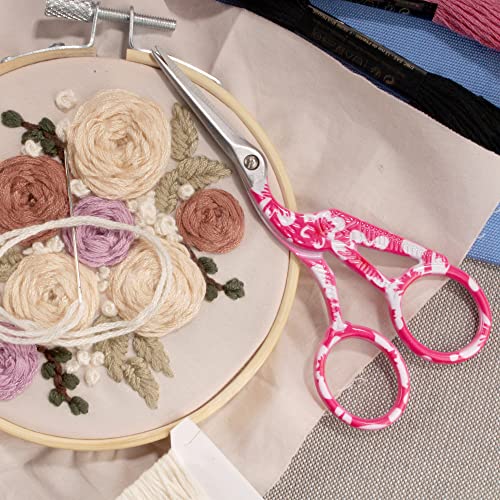 JubileeYarn Pointed Tip Embroidery Craft Stainless Steel Stork Scissors - Red - 1 Unit - color: Stork Red, size: 1 Unit