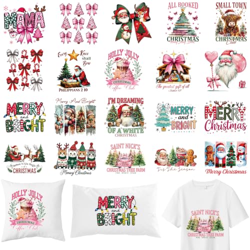 Christmas Iron on Transfers 20 Pcs - color: Christmas Bow