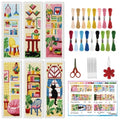 INFUNLY 6PCS Sweet Home Cross Stitch Bookmarks Kit 3×8.5inch Cat Window Stamped Embroidery Bookmark Kit Life Scenarios Needlepoint Bookmark Set with Instruction for Book Lover Reader Writer - style: Sweet Home