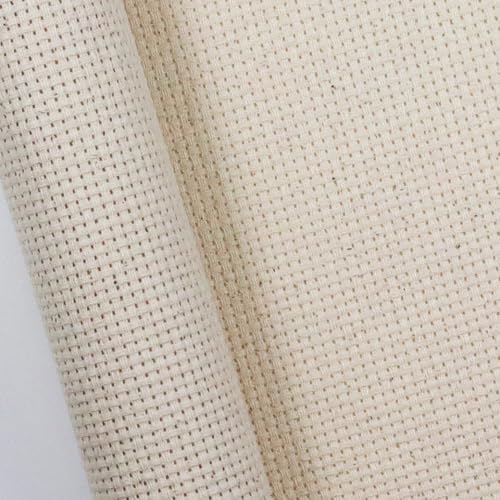 KCS one Piece 19" x 28"(48cmx72cm) 11CT Counted Cotton Aida Cloth Cross Stitch Fabric (Oatmeal) - color: Oatmeal