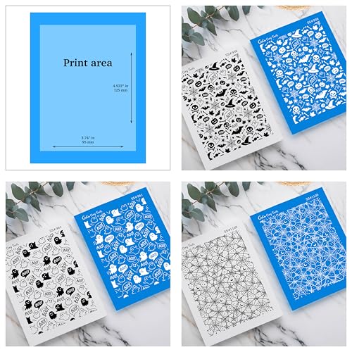 Halloween Silk Screen Stencils for Polymer Clay, 3 PCS Spider Web Ghost Silkscreen for Polymer Clay Earring Making, Reusable Silk Scre - color: SSCMB-93
