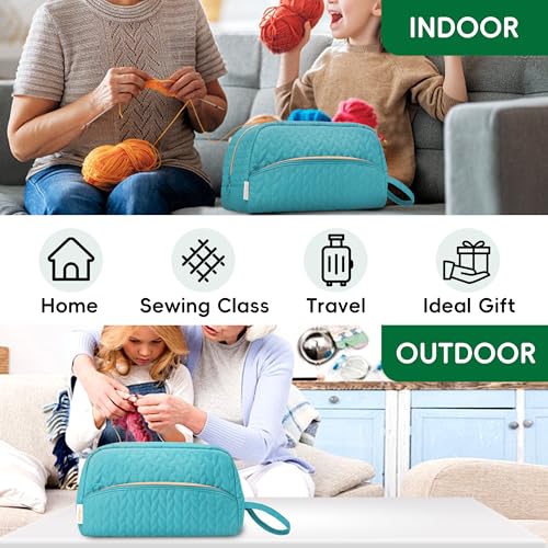 KarSyon Crochet Bag for Yarn Storage Knitting Crochet Supplies Accessories - color: Teal