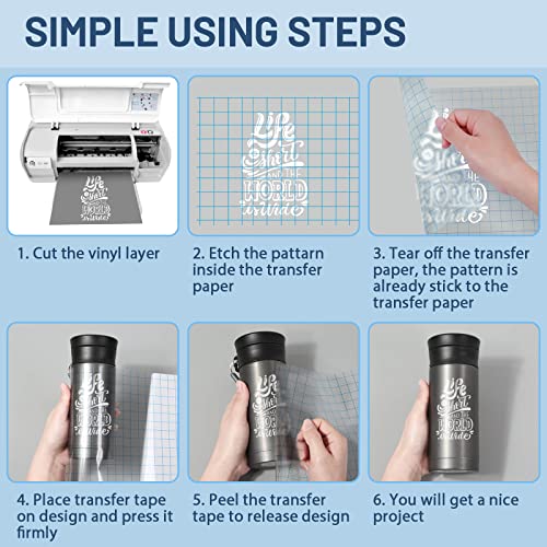 selizo Transfer Paper, 50 Pack Contact Paper Clear Transfer Tape Bulk for Craft - color: 50 Pack, size: Medium Tack Tape with Grid Lines