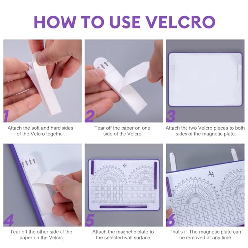 BABYSHEEP Knitting Pattern Holder with 8 Replacement Magnets & Velcro - color: Purple-velcro