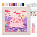 Embroidery Punch Needle kit Frame, Embroidery Starter Kits for Beginner,Punch Needle Fabric with Pattern,Threader, Yarns,Embroidery Hoops & Rug Punch (Purple) - color: purple